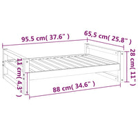 Cuccia per Cani Nera 95,5x65,5x28 cm in Legno Massello di Pino cod 11526