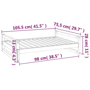 Cuccia per Cani Grigia 105,5x75,5x28 cm Legno Massello di Pino cod 12164