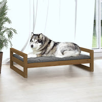 Cuccia per Cani Miele 105,5x75,5x28cm in Legno Massello di Pino