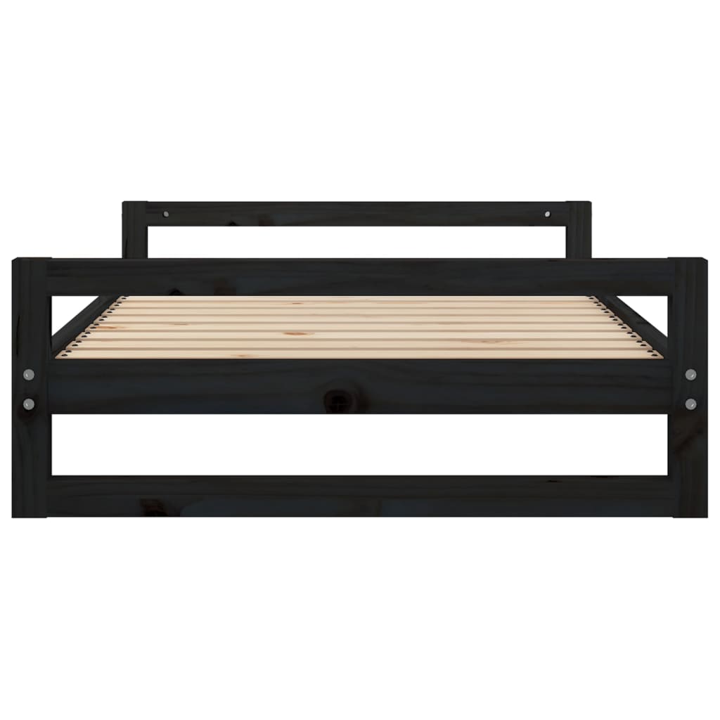 Cuccia per Cani Nera 105,5x75,5x28 cm Legno Massello di Pino