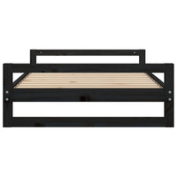 Cuccia per Cani Nera 105,5x75,5x28 cm Legno Massello di Pino