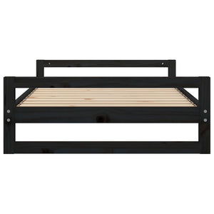 Cuccia per Cani Nera 105,5x75,5x28 cm Legno Massello di Pino