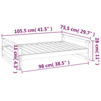 Cuccia per Cani Nera 105,5x75,5x28 cm Legno Massello di Pino