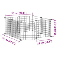 Gabbia per Animali 8 Pannelli con Porta Nero 35x35 cm Acciaio 171622