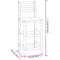 Sgabelli da Bar 6 pz in Legno Massello di Acacia 3115987