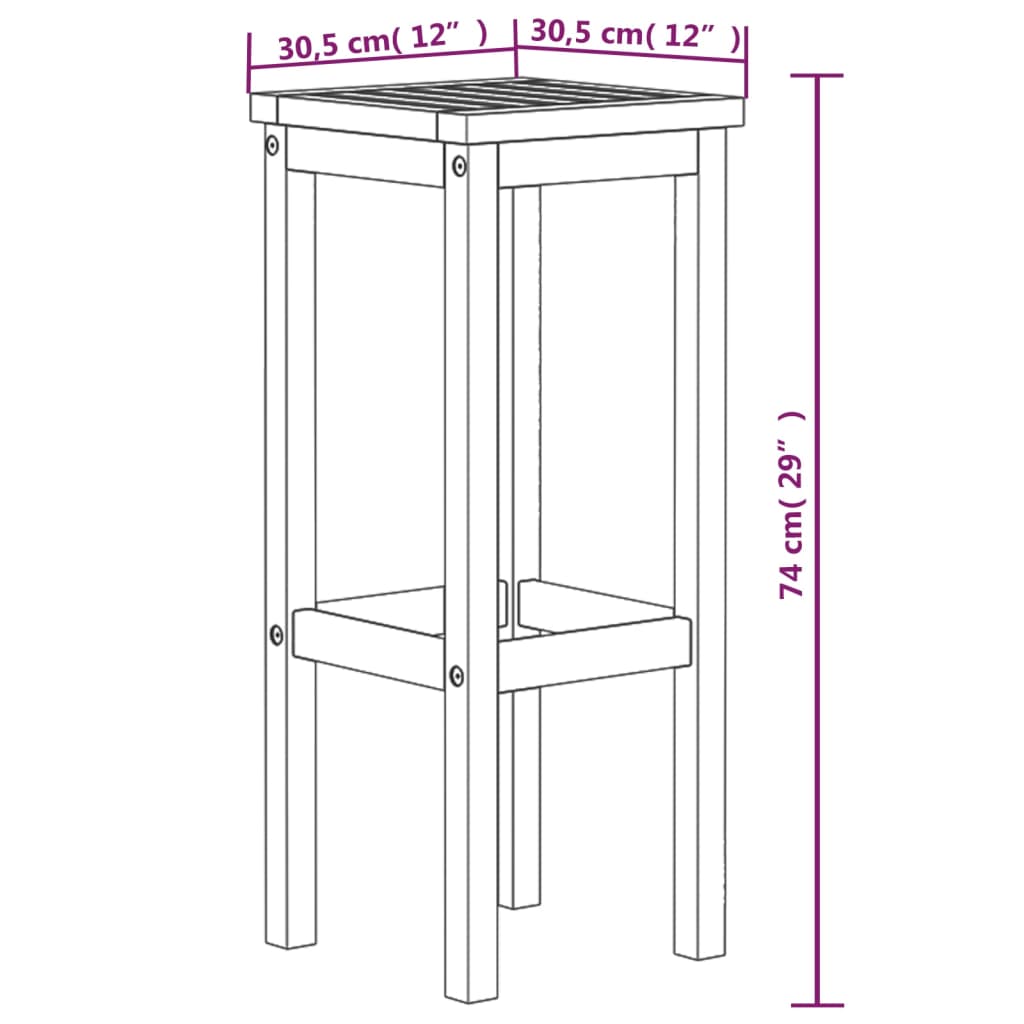 Sgabelli da Bar 6 pz in Legno Massello di Acacia cod mxl 78449