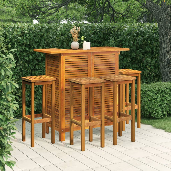 Set da Bar per Giardino 5 pz in Legno Massello di Acacia cod mxl 42252