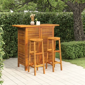 Set da Bar per Giardino 3 pz in Legno Massello di Acacia cod mxl 40508