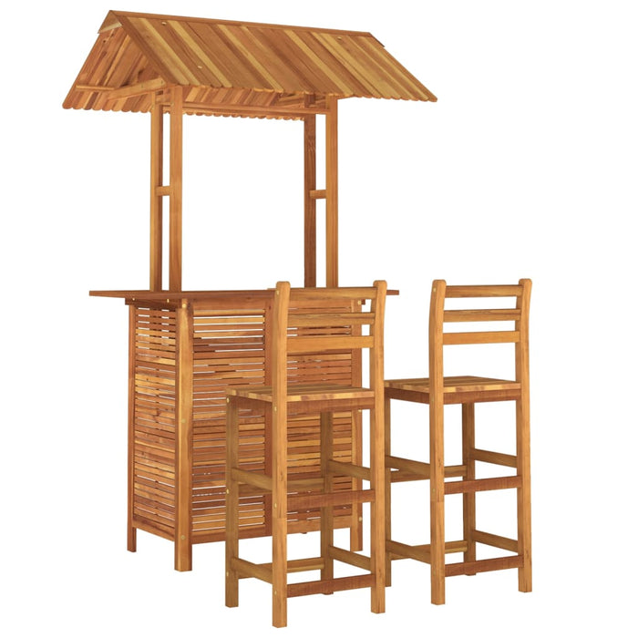 Set da Bar per Giardino 3 pz in Legno Massello di Acacia cod mxl 43182