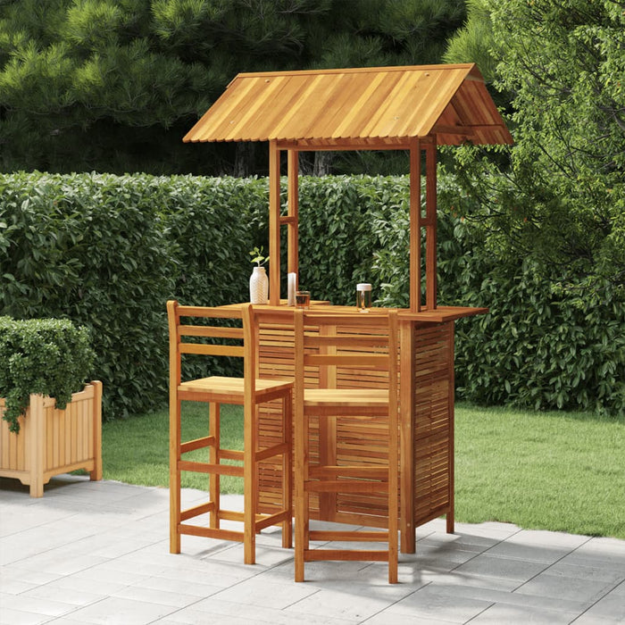 Set da Bar per Giardino 3 pz in Legno Massello di Acacia cod mxl 43182