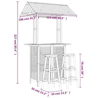 Set da Bar per Giardino 3 pz in Legno Massello di Acacia 3116006