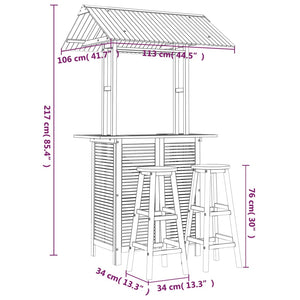 Set da Bar per Giardino 3 pz in Legno Massello di Acacia 3116006