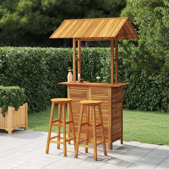 Set da Bar per Giardino 3 pz in Legno Massello di Acacia 3116006