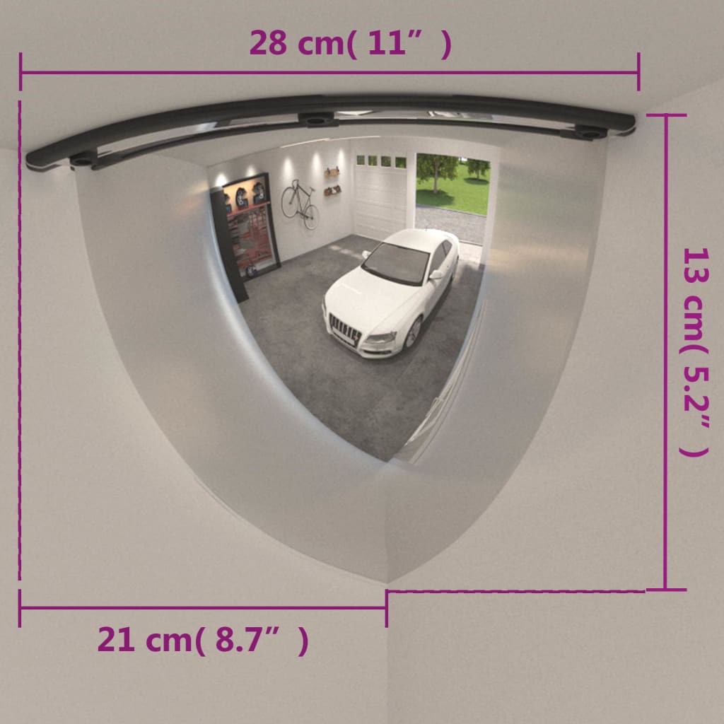 Specchi Quarto di Cupola per Traffico 2 pz Ø40 cm in Acrilico