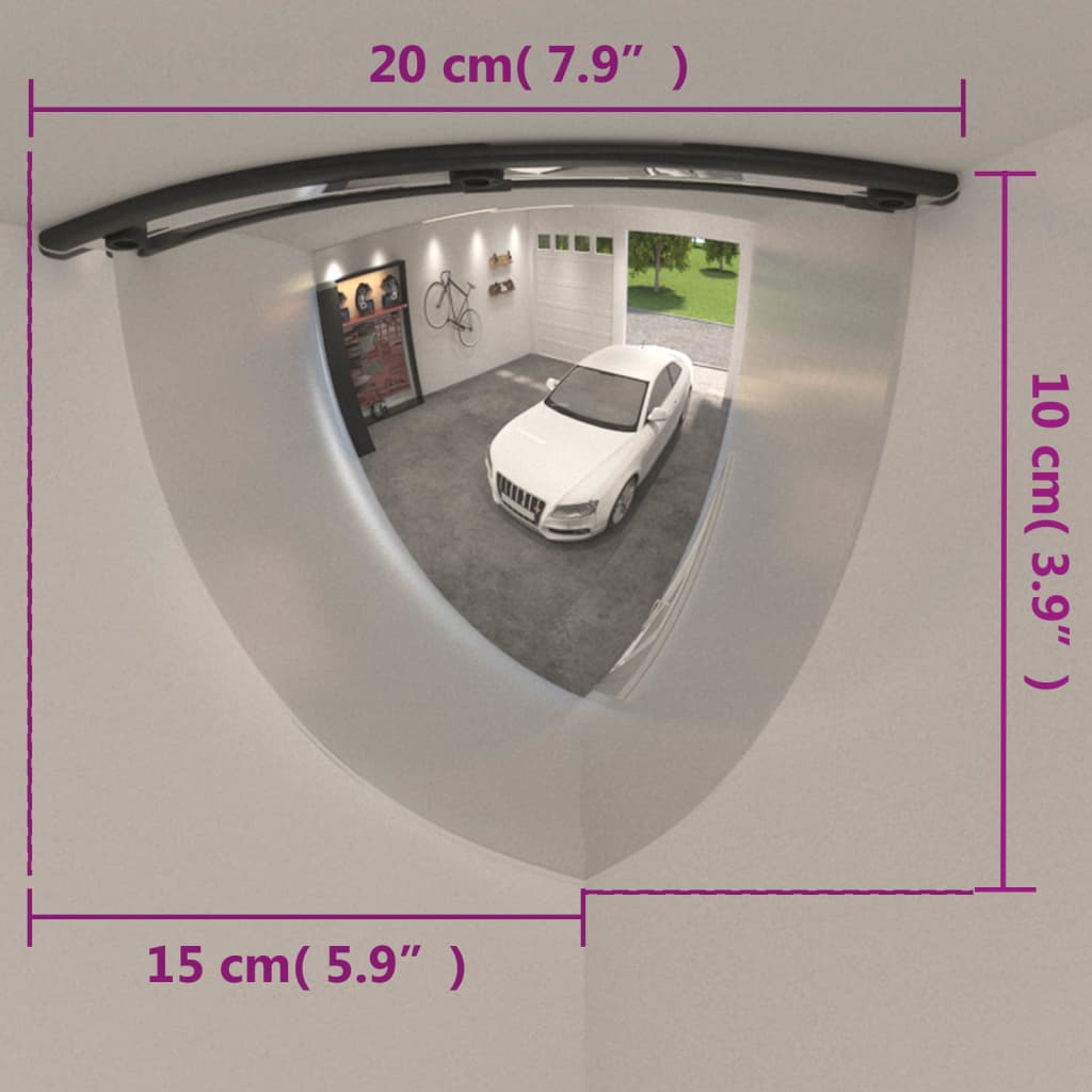 Specchi Quarto di Cupola per Traffico 2 pz Ø30 cm in Acrilico