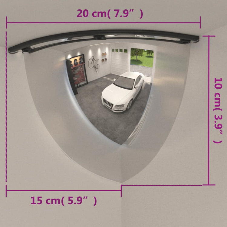 Specchi Quarto di Cupola per Traffico 2 pz Ø30 cm in Acrilico