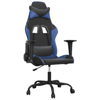 Sedia da Gaming Massaggiante Nero e Blu in Similpelle 345399