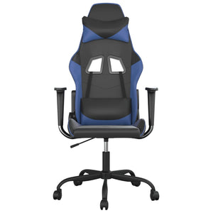 Sedia da Gaming Massaggiante Nero e Blu in Similpelle 345399