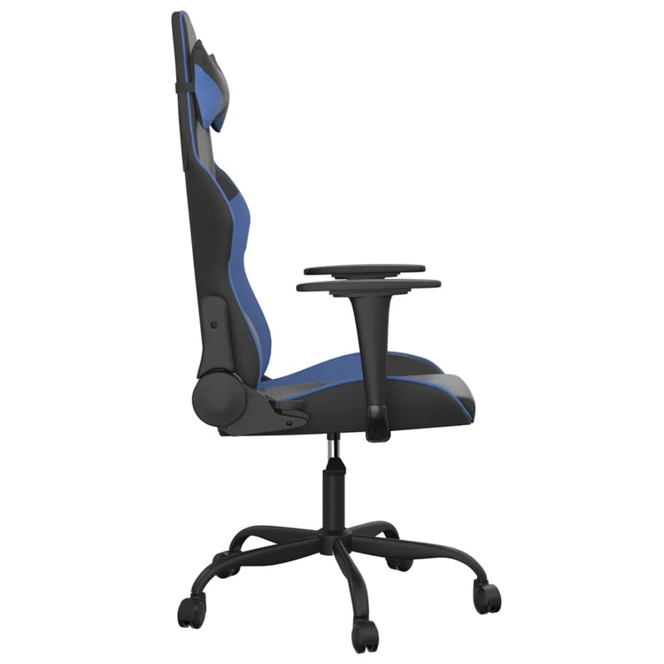 Sedia da Gaming Massaggiante Nero e Blu in Similpelle 345399