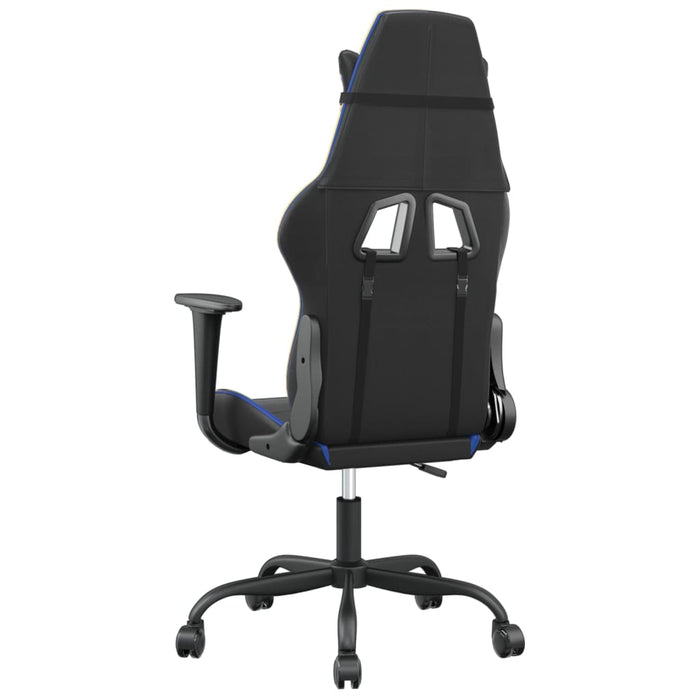 Sedia da Gaming Massaggiante Nero e Blu in Similpelle 345399