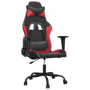 Sedia da Gaming Massaggiante Rosso e Nero in Similpelle 345400