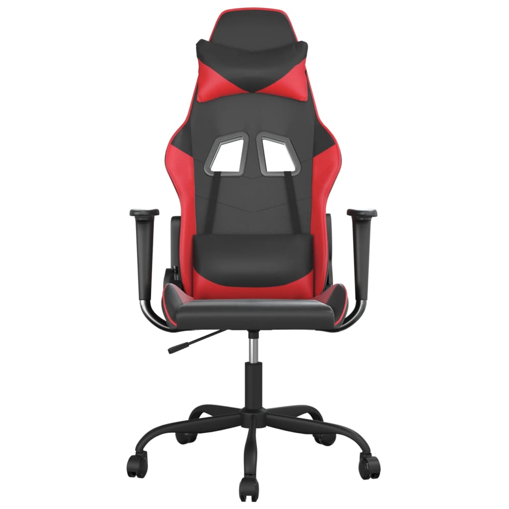 Sedia da Gaming Massaggiante Rosso e Nero in Similpelle 345400