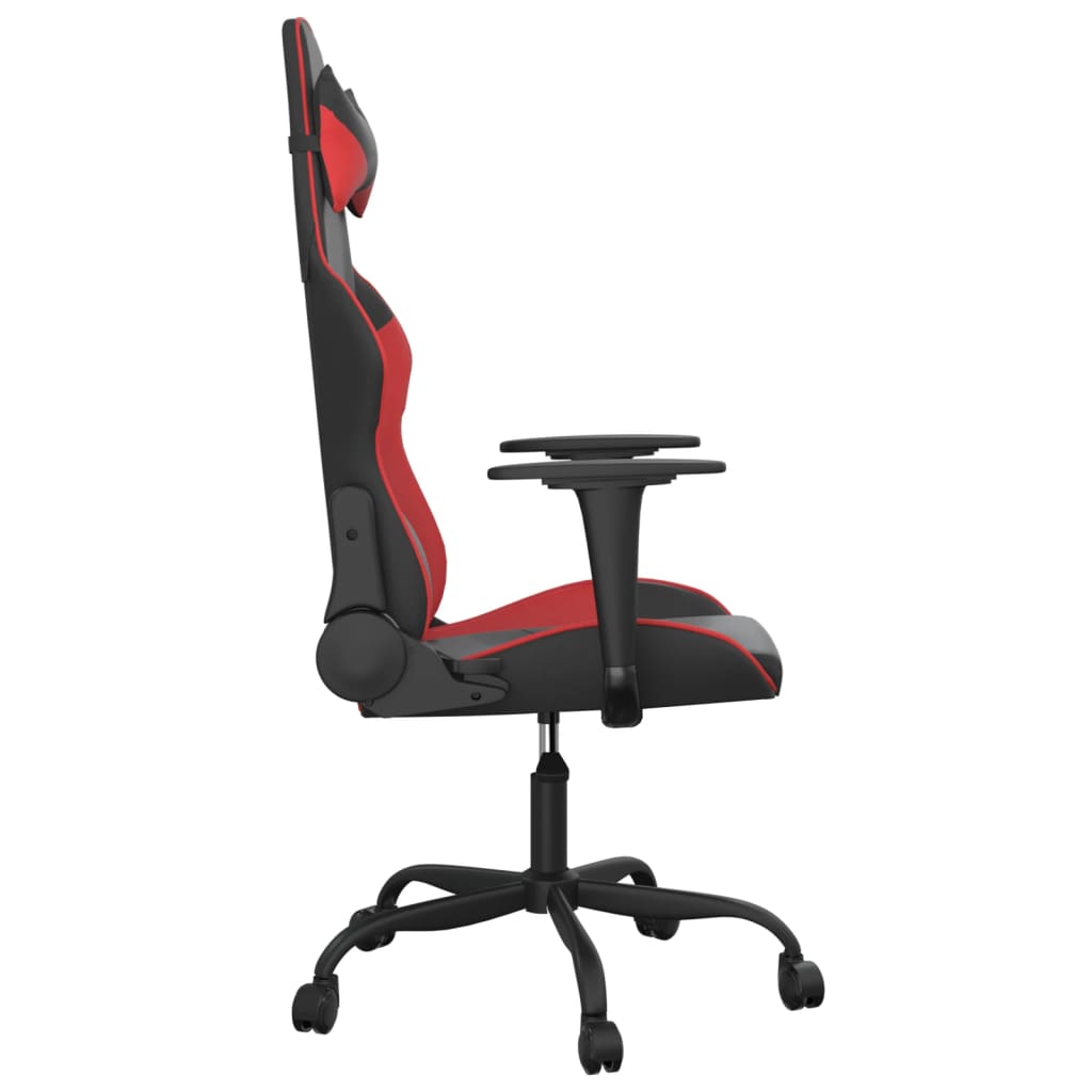 Sedia da Gaming Massaggiante Rosso e Nero in Similpelle 345400