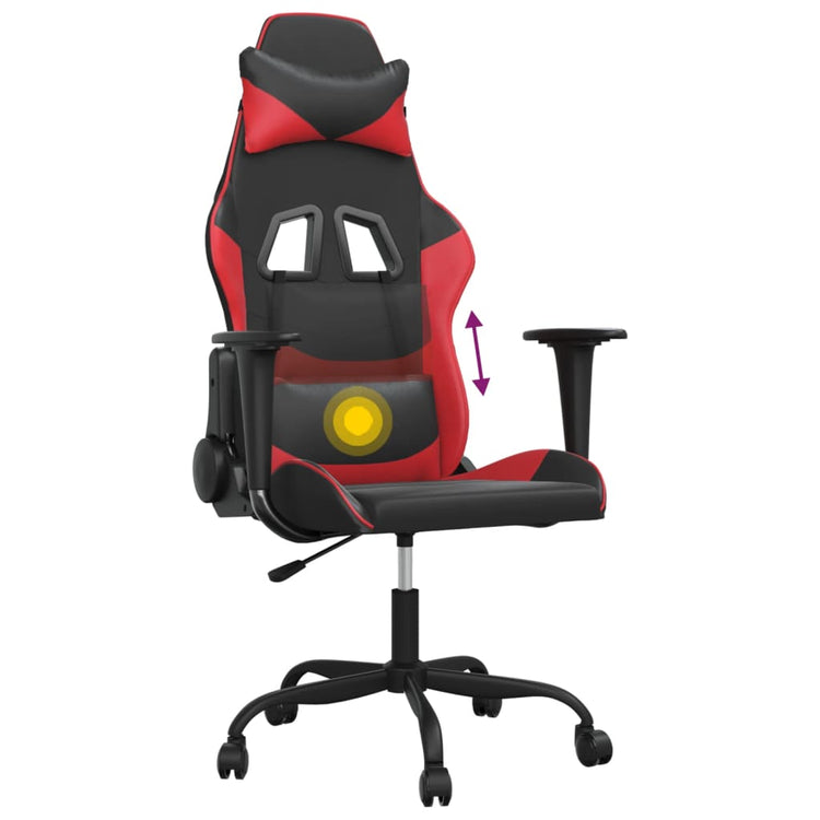 Sedia da Gaming Massaggiante Rosso e Nero in Similpelle 345400