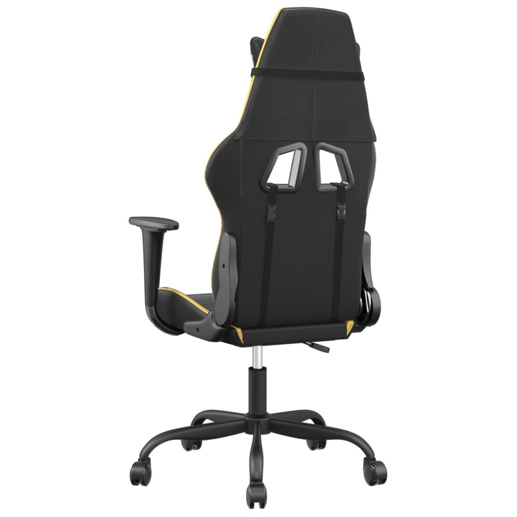 Sedia da Gaming Massaggiante Nero e Oro in Similpelle 345401