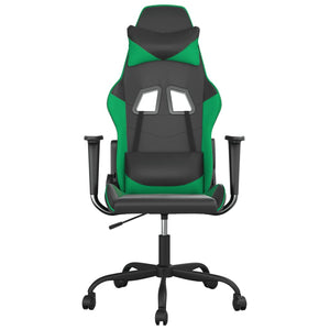 Sedia da Gaming Massaggiante Nero e Verde in Similpelle 345402