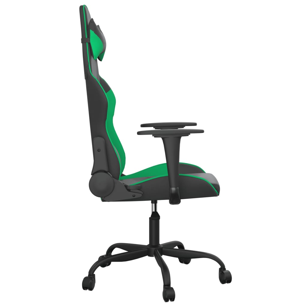 Sedia da Gaming Massaggiante Nero e Verde in Similpelle 345402