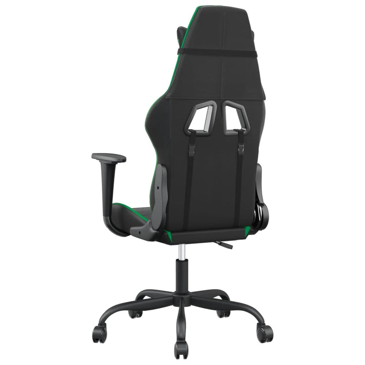 Sedia da Gaming Massaggiante Nero e Verde in Similpelle 345402