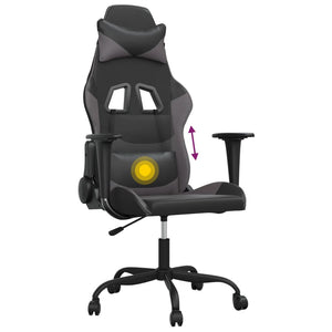 Sedia da Gaming Massaggiante Nero e Grigio in Similpelle 345403