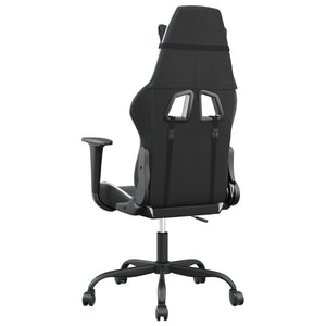 Sedia da Gaming Massaggiante Nera e Bianca in Similpelle 345404