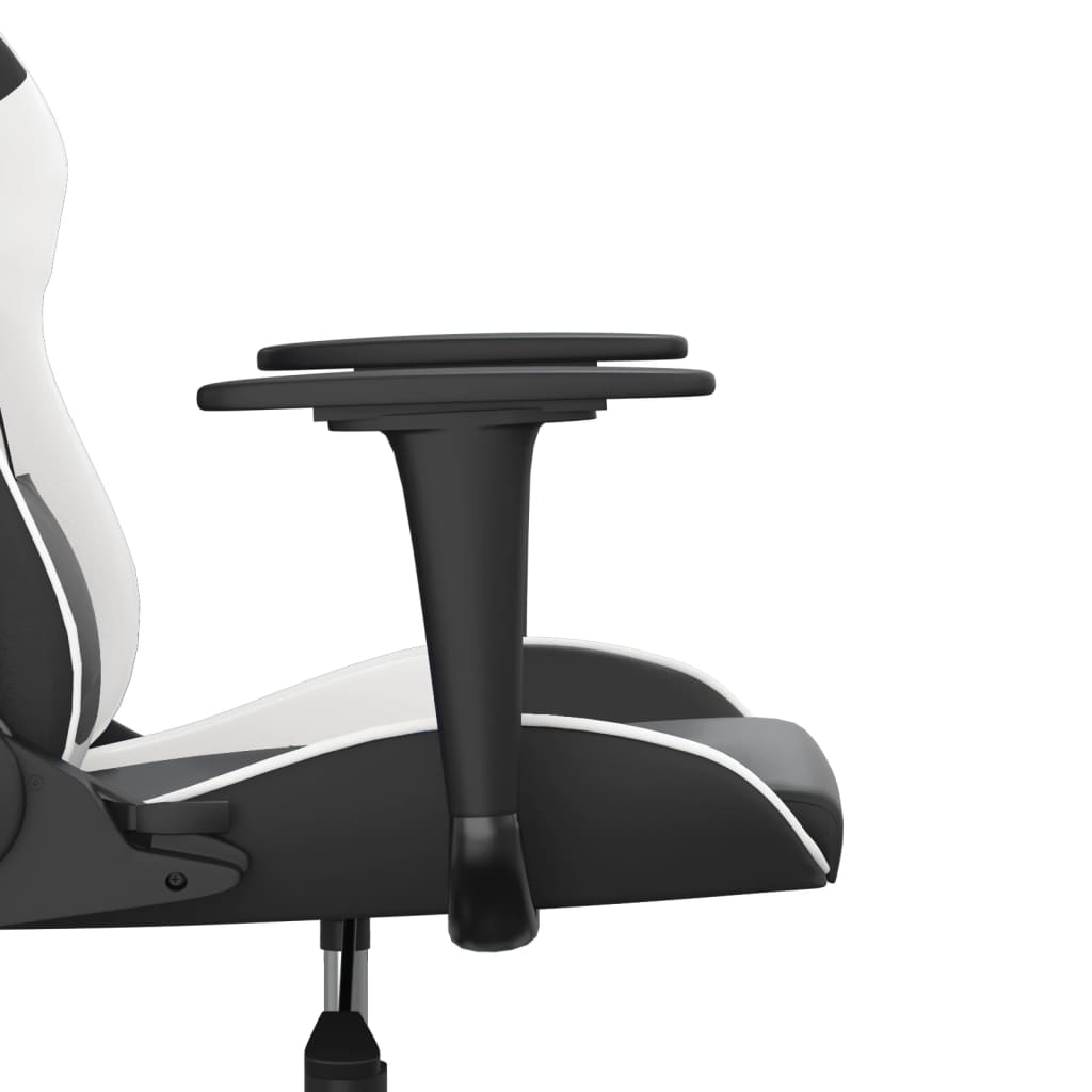 Sedia da Gaming Massaggiante Nera e Bianca in Similpelle 345404