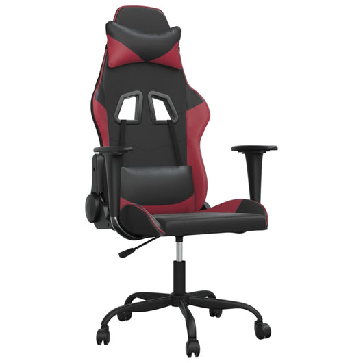 Sedia Gaming Massaggio Nero e Rosso Vino in Similpelle 345406