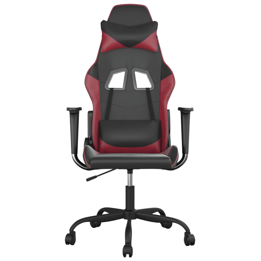 Sedia Gaming Massaggio Nero e Rosso Vino in Similpelle 345406