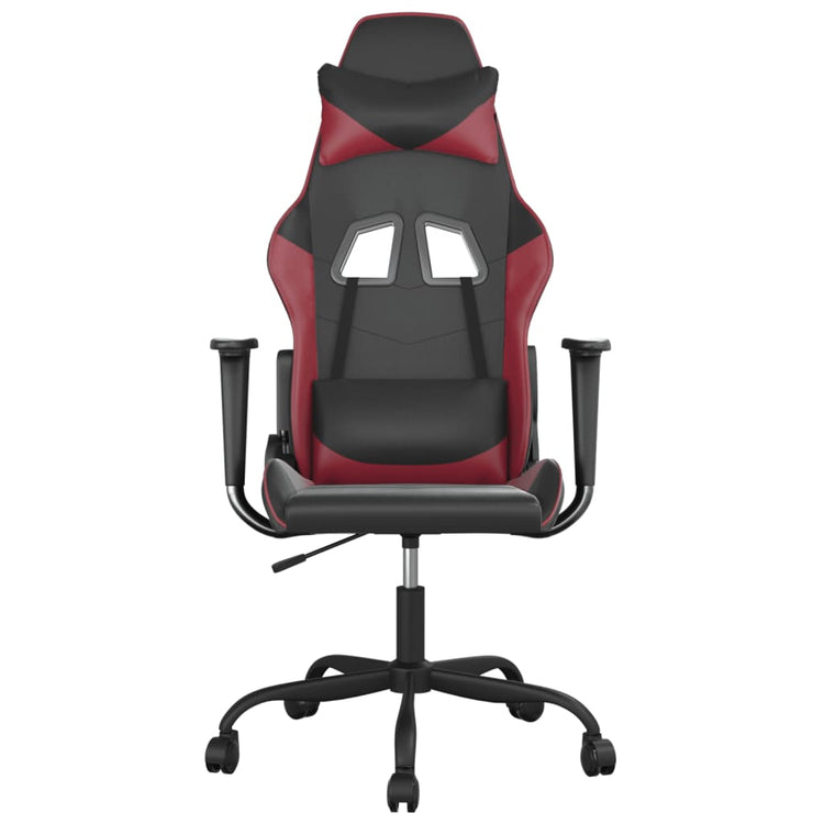 Sedia Gaming Massaggio Nero e Rosso Vino in Similpelle 345406