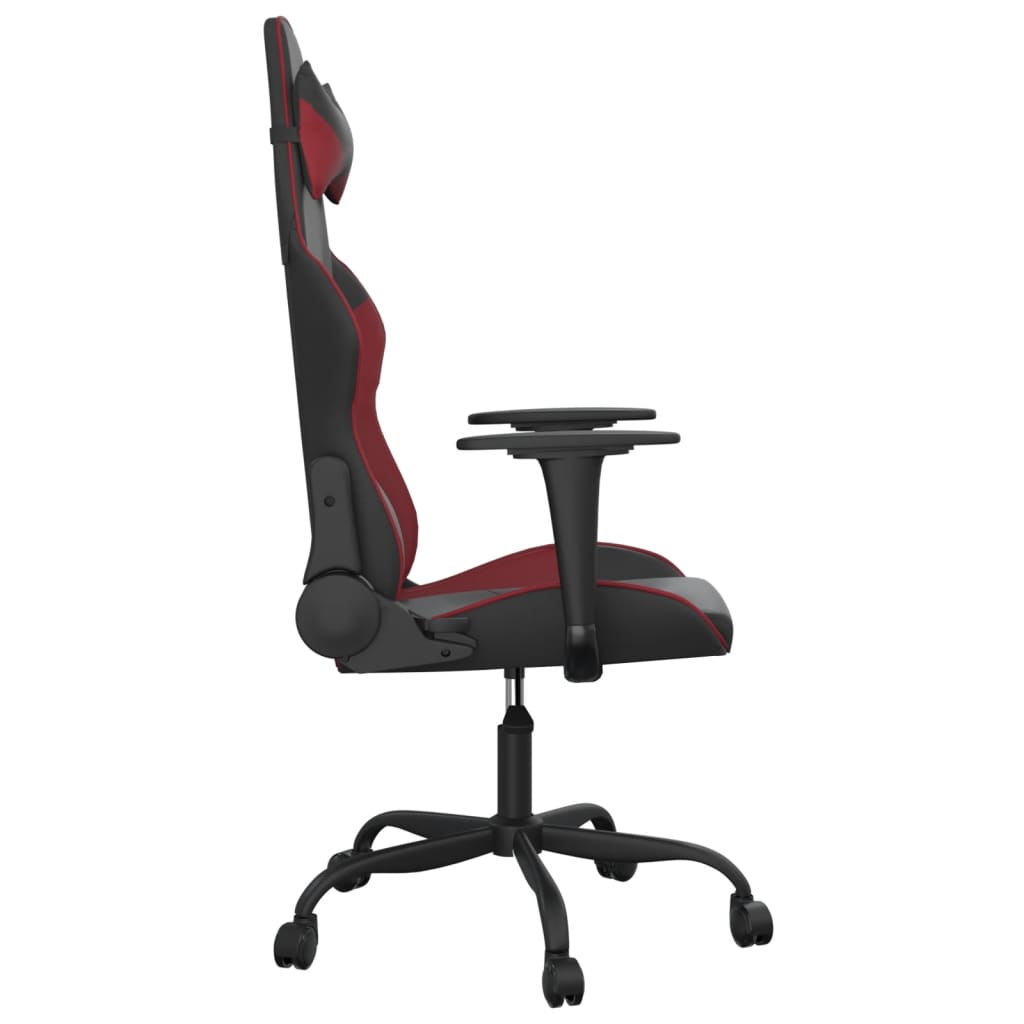 Sedia Gaming Massaggio Nero e Rosso Vino in Similpelle 345406