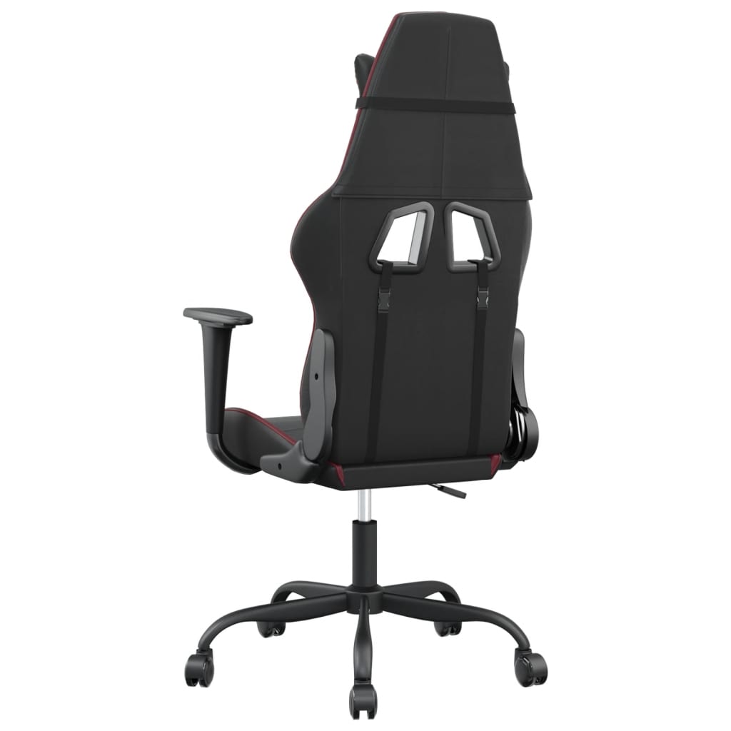 Sedia Gaming Massaggio Nero e Rosso Vino in Similpelle 345406