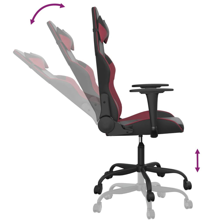 Sedia Gaming Massaggio Nero e Rosso Vino in Similpelle 345406