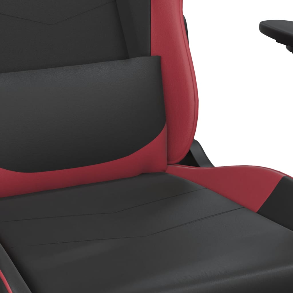 Sedia Gaming Massaggio Nero e Rosso Vino in Similpelle 345406