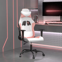 Sedia da Gaming Massaggiante Bianco e Rosa in Similpelle 345408