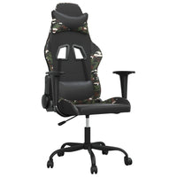 Sedia da Gaming Massaggiante Nero e Mimetico in Similpelle 345410