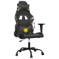 Sedia da Gaming Massaggiante Nero e Mimetico in Similpelle 345410