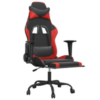 Sedia da Gaming Massaggio Poggiapiedi Nero e Rosso Similpelle cod mxl 65025