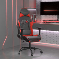 Sedia da Gaming Massaggio Poggiapiedi Nero e Rosso Similpelle cod mxl 65025