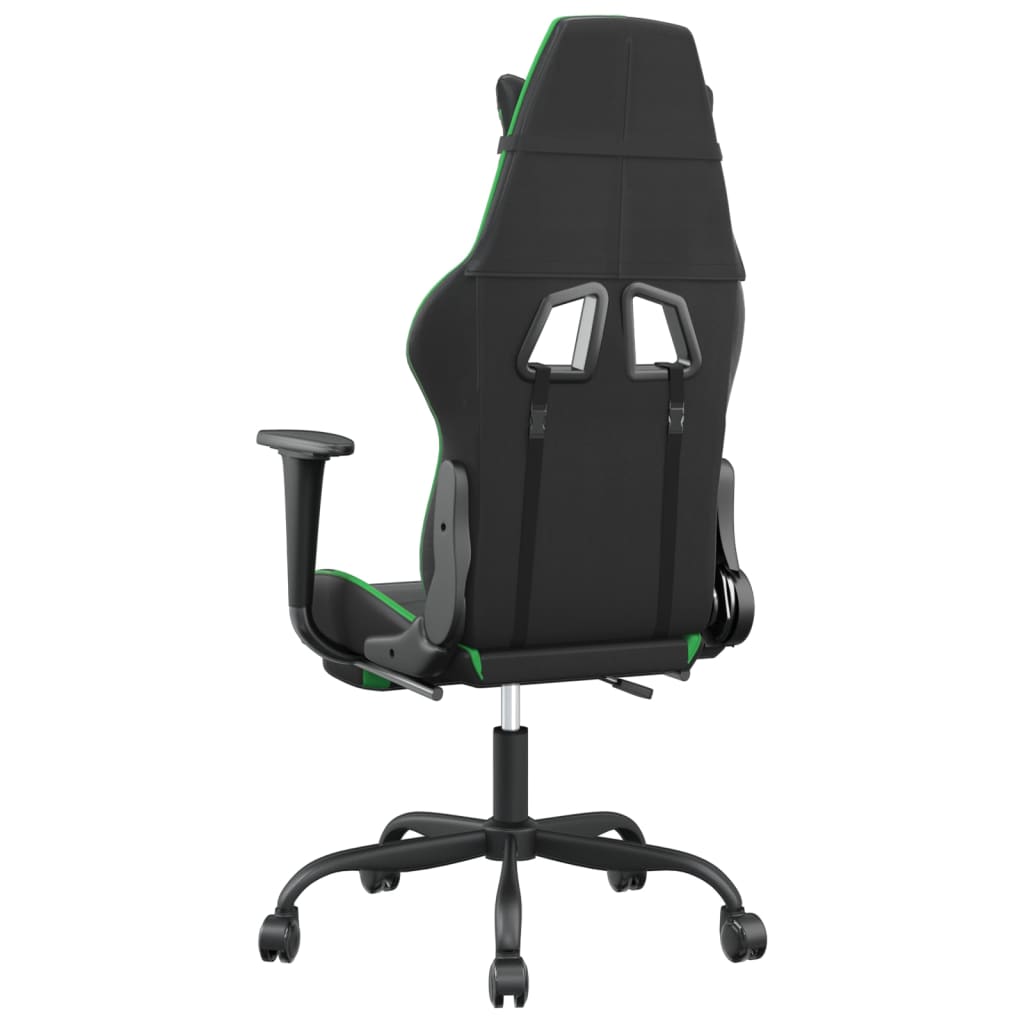 Sedia da Gaming Massaggio Poggiapiedi Nero e Verde Similpelle cod mxl 64686