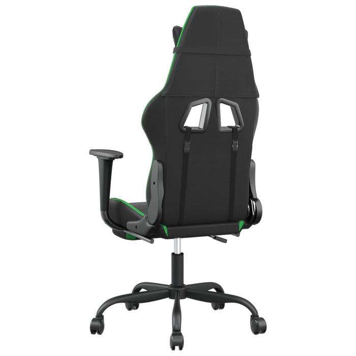 Sedia da Gaming Massaggio Poggiapiedi Nero e Verde Similpelle 345414