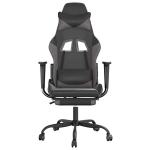 Sedia da Gaming Massaggio Poggiapiedi Nero e Grigio Similpelle 345415